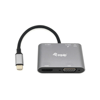 Miniatura 1 de ADAPTADOR USB-C 5IN1 HDMI 4K  VGA  USB 3.0 TIPO A + USB-C CARGA 100W EQUIP 133483