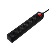 Miniatura 2 de REGLETA ALIMENTACION HAMA CON 6 TOMAS INTERRUPTOR 1,4m COLOR NEGRA