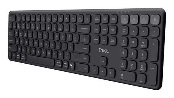 TECLADO TRUST WIRELESS VAIYA MULTIDISPOSITIVO DE TAMA??O COMPLETO NEGRO 25635