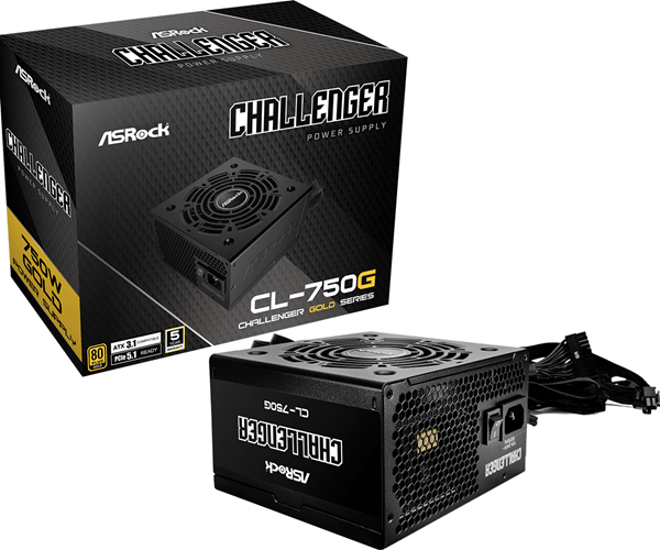 Fuente Alimentación 750W ASROCK Challenger CL-750G 80 PLUS Gold Negro
