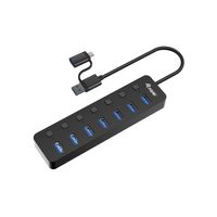 Miniatura 2 de HUB USB EQUIP LIFE 128965 7 PUERTOS USB-A 3.2 GEN1 CON INTERRUPTOR LED  5V/2A INCLUYE ADAPTADOR A USB-C