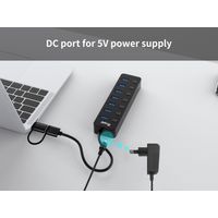 Miniatura 7 de HUB USB EQUIP LIFE 128965 7 PUERTOS USB-A 3.2 GEN1 CON INTERRUPTOR LED  5V/2A INCLUYE ADAPTADOR A USB-C