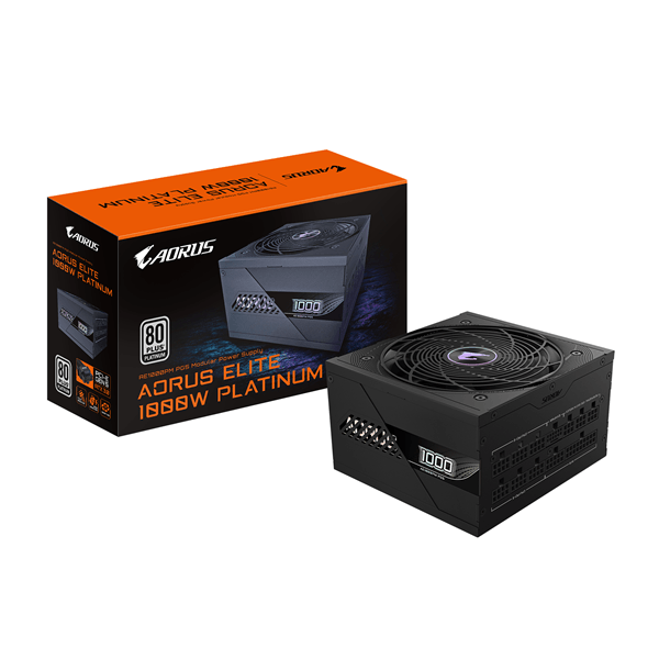 Fuente Alimentación 1000W GIGABYTE AORUS ELITE P1000W ICE Fuente de Alimentación - PCIe 5.0, 80 PLUS Platinum, Diseño completamente modular, Ventilad