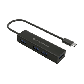 HUB-USB-C-3.0-CONCEPTRONIC-HUBBIES07B-4-PUERTOS-USB-3.0-COLOR-NEGRO-CARCASA-DE-ALUMINIO