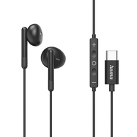 Miniatura 1 de AURICULAR INTRAUDITIVO USB-C HAMA CLASSY MICROFONO CABLE 1.2m COLOR NEGRO