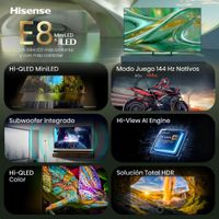 Miniatura 3 de Serie E8 MiniLED 55E8S  55 pulgadas  Hi-QLED MiniLED  Modo Juego 144 Hz Nativos  Subwoofer integrado