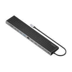 AISENS USB C Dock 13 en 1  USB C A 2xHDMI  1xDisplayPort  1xRJ45  3xUSB A  2xUSB C  1xUSB C PD  1xSD  1xMicro SD  1xAudio  1xRanura Kensington  30cm