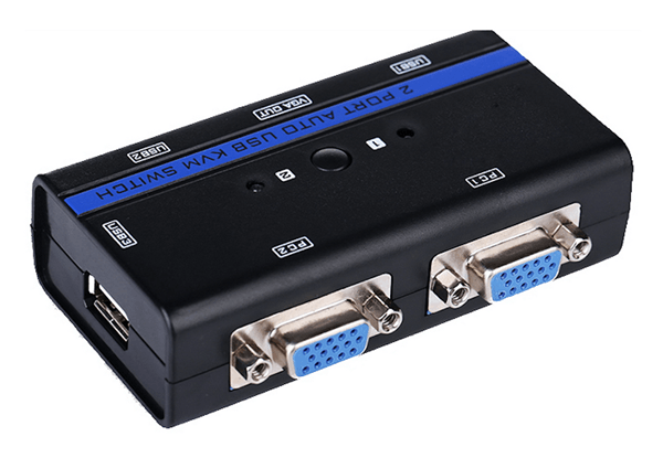 Aisens Conmutador Kvm Vga Usb 1U-2Pc+Cable Negro