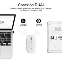 Miniatura 3 de RATON SUBBLIM INALAMBRICO LED DUAL FLAT BLANCO