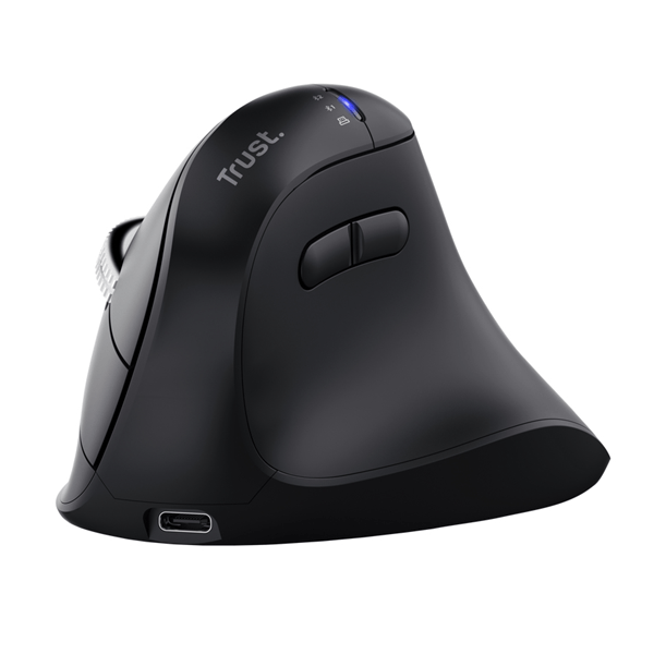 MOUSE TRUST VYRAN WIRELESS ERGO 2400DPI 7 BOTONES HYPERSCROLL MULTIDEVICE RECARGABLE USB-C NEGRO