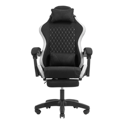 SILLA GAMER MARS GAMING MGCXFGRBL NEGRA Y BLANCA RECLINABLE REPOSABRAZO AJUSTABLE REPOSAPIES COJINES
