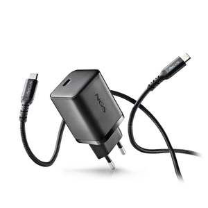CARGADOR-USB-GAN-NGS-BUD65W-L-65W-1xUSB-C-PD-PPS-DISE--O-COMPACTO-CON-CABLE-TRENZADO-Y-5-TIPS-NEGRO