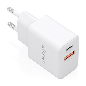 AISENS---CARGADOR-GaN-20W-1xUSB-C-PD3.0-1xUSB-A-QC3.0-BLANCO