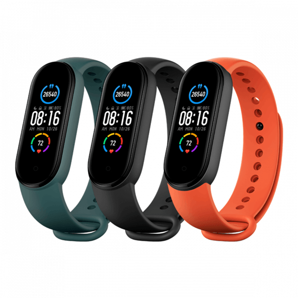 xiaomi mi smart band 5 strap (3-pack) black orange teal