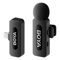 Miniatura 1 de Boya BY V1 Sistema Micr  fono Inal  mbrico de Solapa Lavalier Conector Lightning iOS