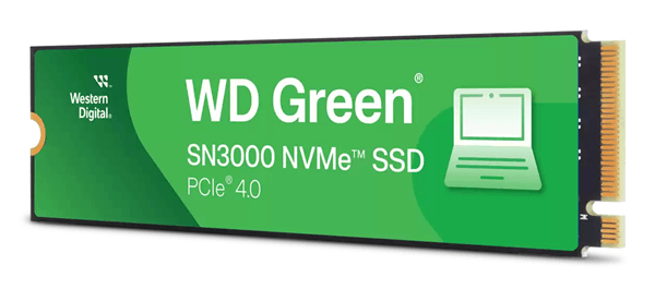 DISCO M.2 NVMe 1TB WESTERN DIGITAL GREEN WDS100T4G0E SN3000 PCIE 4.0 x4 READ 5000MB/s WRITE 4200MB/s