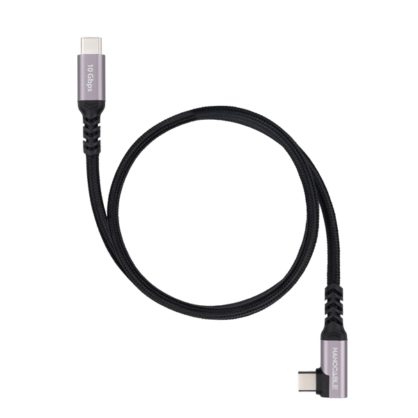 Nanocable Cable USB-C 3.2 GEN2 Acodado 100W 2 M