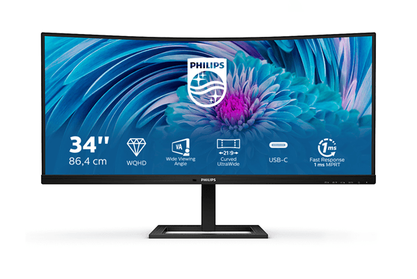 MONITOR PHILIPS E Line 346E2CUAE/00 34" LCD VA WQHD+ 100HZ 1MS HDMI USB-C CURVO ALTAVOCES