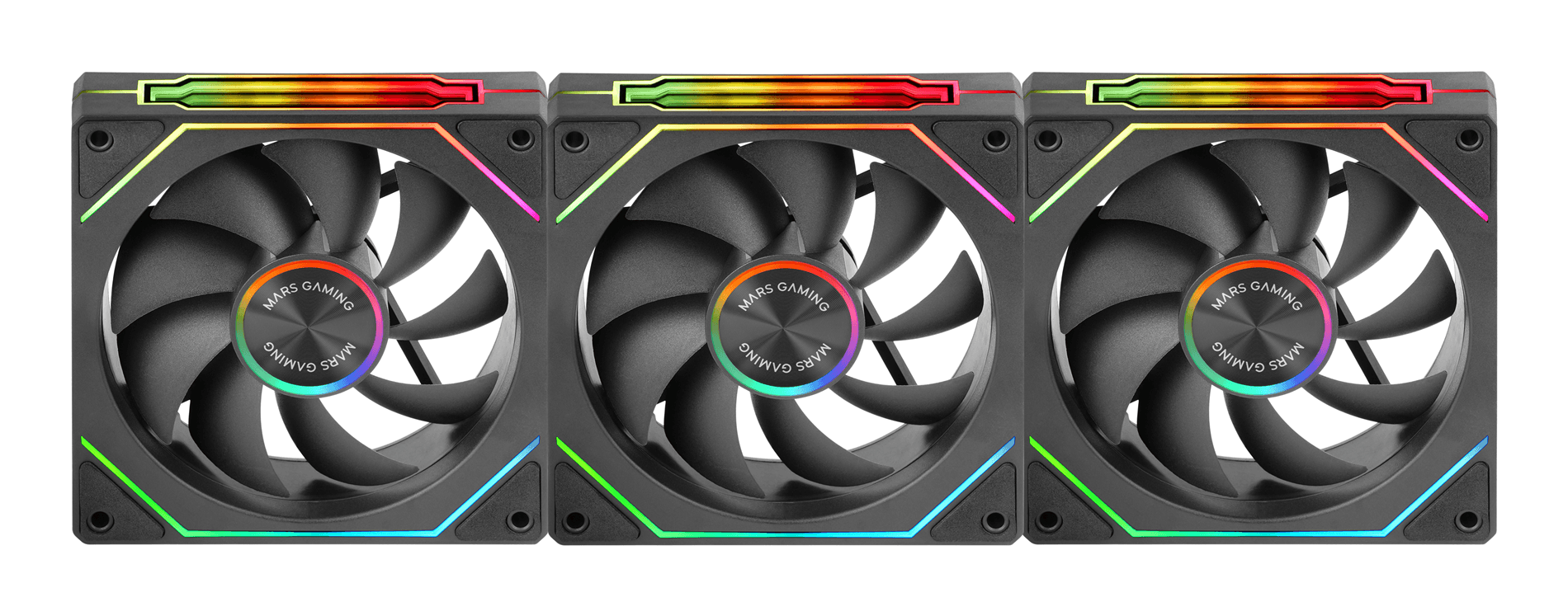 KIT 3xVENTILADOR INTERNO ARG MARS GAMING MF-LINKFINITY KIT BLACK MODULARES PWM 120mm