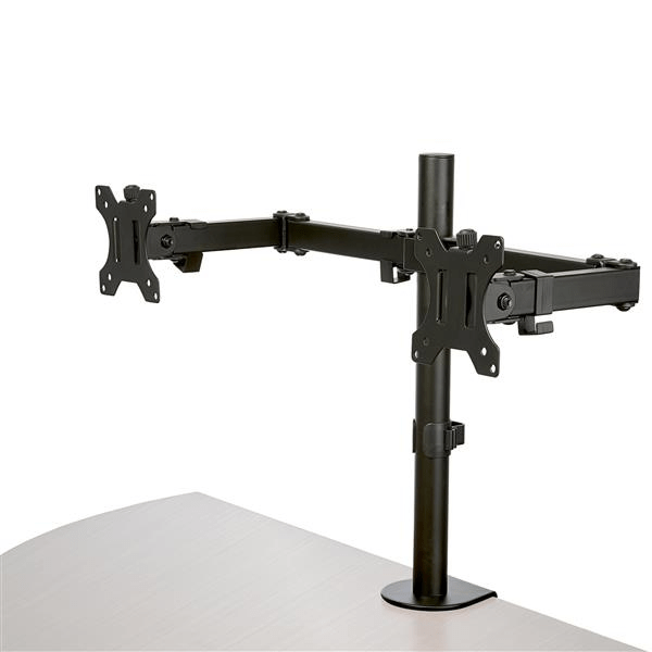 monitor arm - dual - crossbar - steel