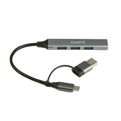 EWENT HUB USB-A-C 5Gbps 3puertos 3.1 USB A alum