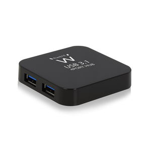HUB EWENT USB 3.1 4 PUERTOS AC POWER NEGRO EW1134
