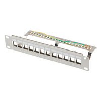 Miniatura 1 de PATCH PANEL LANBERG 12 PUERTOS 1U RACK 10" FTP PARA MODULOS KEYSTONE GRIS