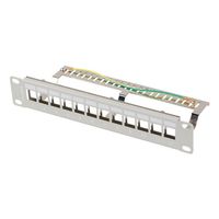 Miniatura 2 de PATCH PANEL LANBERG 12 PUERTOS 1U RACK 10" FTP PARA MODULOS KEYSTONE GRIS