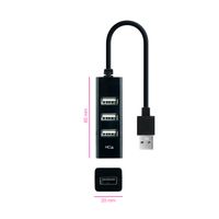 Miniatura 3 de HUB NANO CABLE USB2.0 4PTOS USB-A/M - USB2.0/H 15CM NEGRO