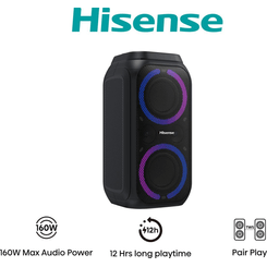 ALTAVOZ PORTATIL HISENSE PARTY ROCKER 160 2.0 160W BT USB NEGRO