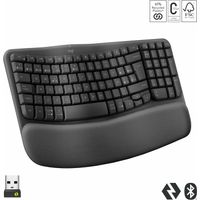 Miniatura 12 de TECLADO LOGITECH WIRELESS WAVE KEYS ERGONOMICO ONDULADO REPOSITOR RECEPTOR BOLT GRAFITO