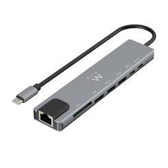 EWENT DOCKING MULTIPUERTO USB-C, 8 en 1, HDMI 4K