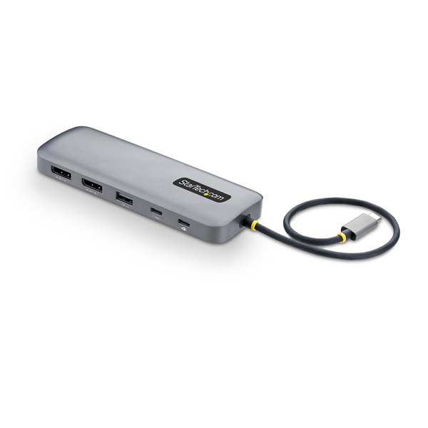 Adaptador Multipuertos USB-C a DP Doble - 100W - 4K60 - GbE