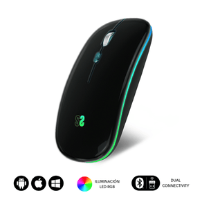 RATON-SUBBLIM-INALAMBRICO-LED-DUAL-FLAT-NEGRO