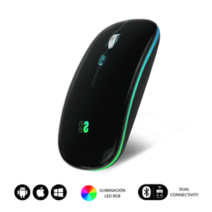 RATON-SUBBLIM-INALAMBRICO-LED-DUAL-FLAT-NEGRO
