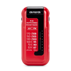 RADIO ANALOGICA MINI AIWA R-22RD AM/FM HYPERBASS COLOR ROJO