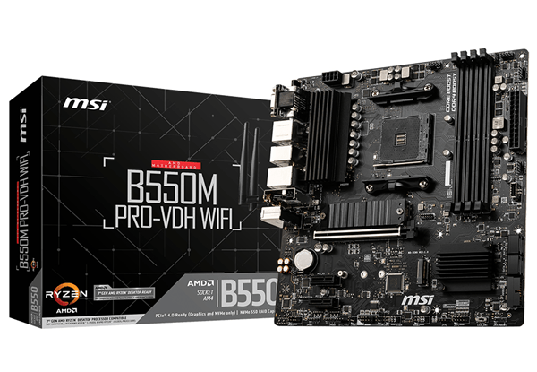 PLACA AMD RYZEN MSI B550M PRO-VDH WIFI AM4 DDR4 PCX3.0 MATX HDMI DPORT