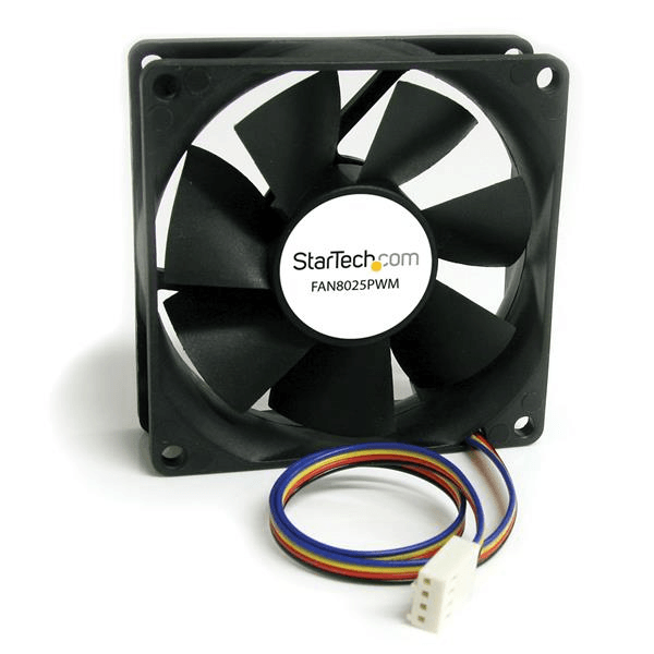 STARTECH Ventilador Fan para Chasis Caja de Ordenador PC Torre - 80x25mm - Conector PWN Negro