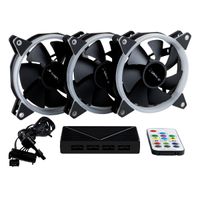 Miniatura 7 de KIT 3xVENTILADOR INTERNO UNYKA CANDY 120mm ANILLO ARGB LED 7 ASPAS 1500RPM CON MANDO A DISTANCIA