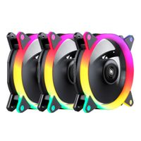 Miniatura 8 de KIT 3xVENTILADOR INTERNO UNYKA CANDY 120mm ANILLO ARGB LED 7 ASPAS 1500RPM CON MANDO A DISTANCIA