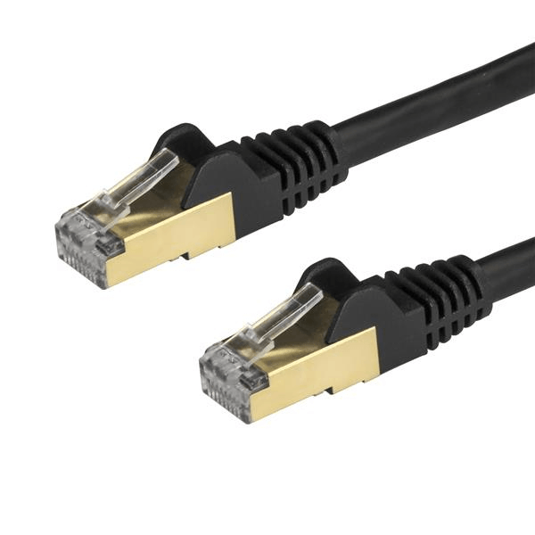 Cable 0,5m Red Ethernet RJ45 STP Cat6a Snagless Negro