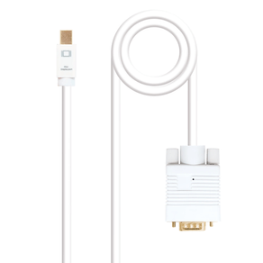 NANOCABLE-Cable-conversor-Mini-DP-a-VGA-Mini-DP-M---VGA-M-Blanco-3.0-M-3-m-Mini-DisplayPort-VGA--D-Sub--Macho-Macho-Derecho