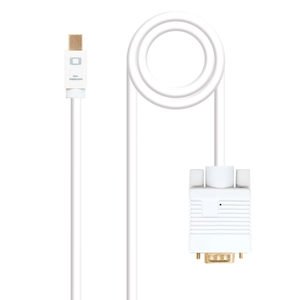 NANOCABLE-Cable-conversor-Mini-DP-a-VGA-Mini-DP-M---VGA-M-Blanco-3.0-M-3-m-Mini-DisplayPort-VGA--D-Sub--Macho-Macho-Derecho