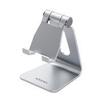 Miniatura 1 de AISENS Soporte De Sobremesa Tamaño M Ajustable (1 Pivote) Para Movil / Tablet, Plata