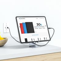 Miniatura 5 de AISENS Soporte De Sobremesa Tamaño M Ajustable (1 Pivote) Para Movil / Tablet, Plata