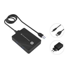 HUB-USB3.0-CONCEPTRONIC--HUBBIES11B-4-PUERTOS-Y-CABLE-DE-90CM-CON-ALIMENTADOR