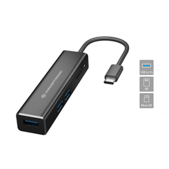 HUB 3.1 USB-C CONCEPTRONIC DONN08 3 PUERTOS USB 3.0 Y LECTOR TARJETAS SD / MICROSD