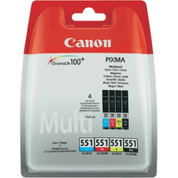 Miniatura 1 de PACK CARTUCHOS CANON CYAN/MAGENTA/AMARILLO/NEGRO CLI-551