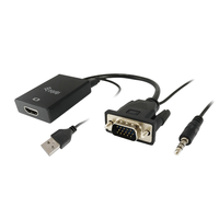 Miniatura 1 de ADAPTADOR VGA MACHO A HDMI HEMBRA CON AUDIO JACK 3.5" EQUIP 119038