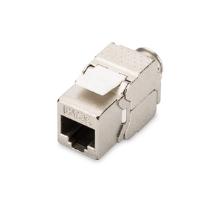 Cat-5e-Keystone-Jack--shielded-RJ45-to-LSA--tool-free-connection--incl.-cable-tie-Silver